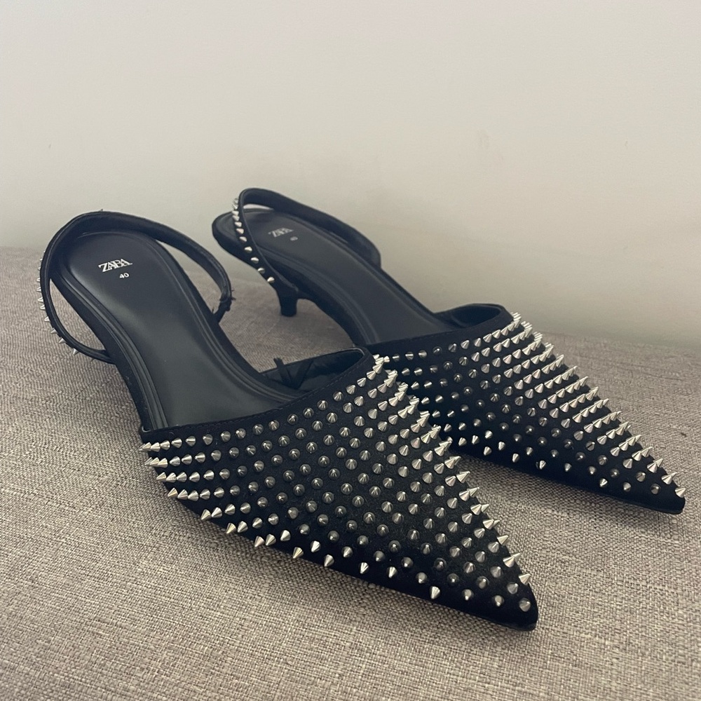 Zara - Spiked Kitten Heels